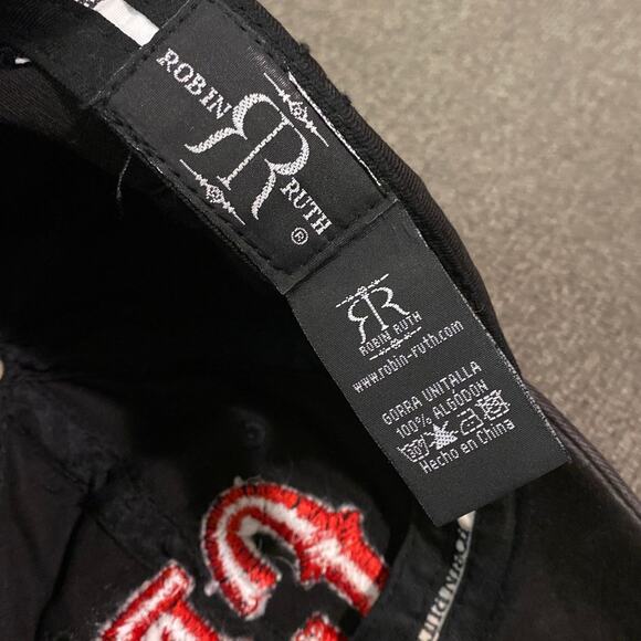 CB Cabo Hat Robin Ruth Original Black Red Embroidered adjustable unisex 3D Wabo - Picture 11 of 12